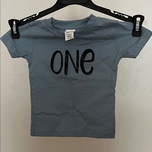 1st Birthday Teeshirt “ONE” blue